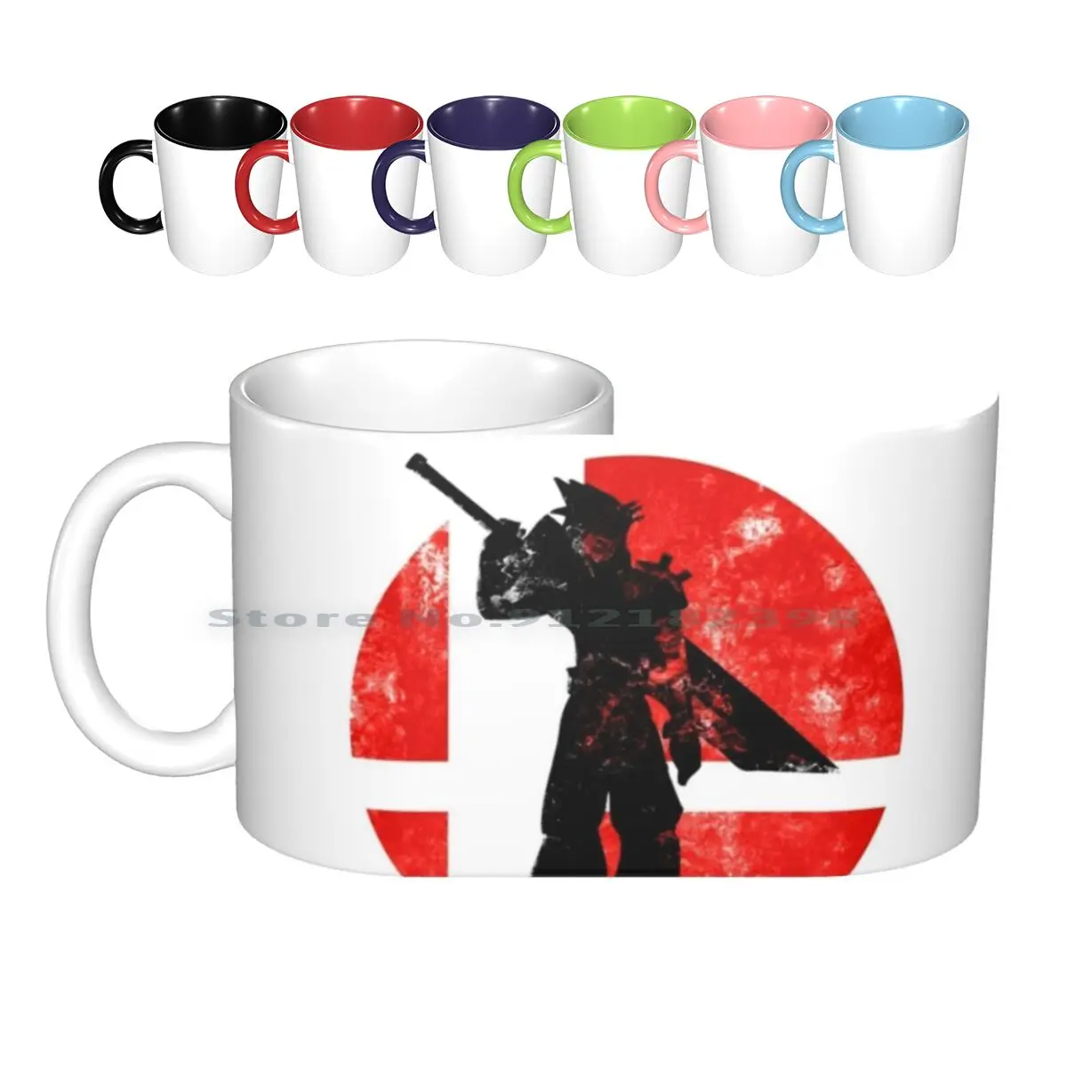 Cloud Strife Smash-Red Ceramic Mugs Tazze Da Caffè Milk Tea Mug Cloud Strife Strife Smash Bros Play Station