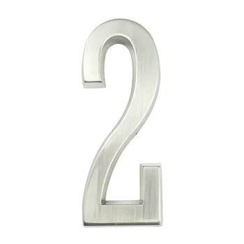 

10cm Self-Adhesive House Number Door Home Address Mailbox Numbers for House Number Digital Door Outdoor Sticker Sign #2 Silver