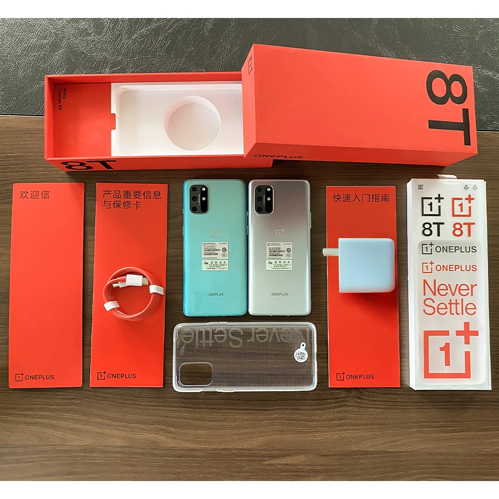 Оригинальный смартфон Oneplus 8 T 5G 120 Гц жидкий AMOLED дисплей Snapdragon 865 65 Вт Warp Charge One plus