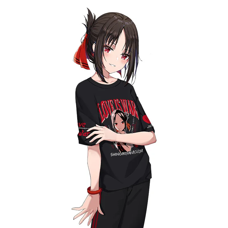Details about   Anime Kaguya-sama Shinomiya Kaguya Cosplay Unisex Short Casual T shirt Tee Tops 
