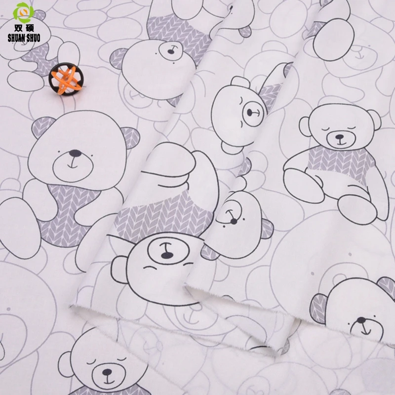 Shuanshuo мультфильм Медведь Лоскутное Ткань ткани ручной работы лоскутное шитье Детские и Детские простыни платье 40*50 см 8 шт./лот