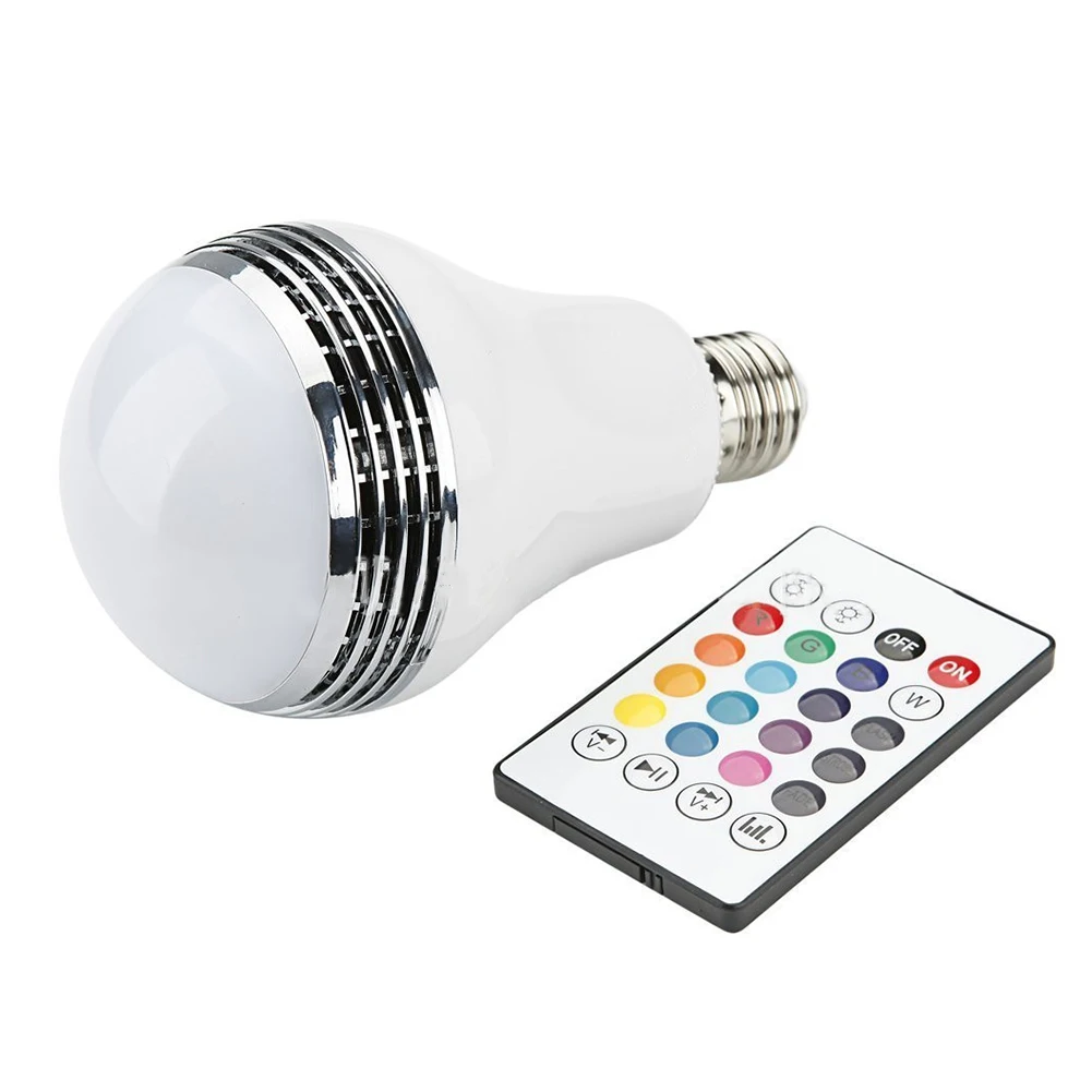 E26 E27 B22 RGB красочный Регулируемый громкость гостиной приложение управление Bluetooth динамик Домашний Беспроводной светодиодный музыкальный лампочка с регулируемой яркостью