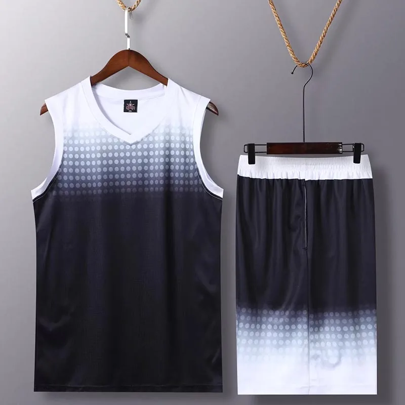 Gradient Colors Men's Basketball Jersey Sets Uniforms kits Youth Sports