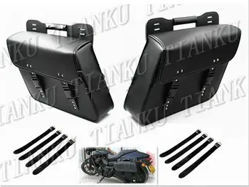 

Motorcycle PU Leather Side Bag Saddle Bags For Sportster XL883 1200 48 72 Dyna Wide Glide Softail FLST FLT FLHT STREET 500 750