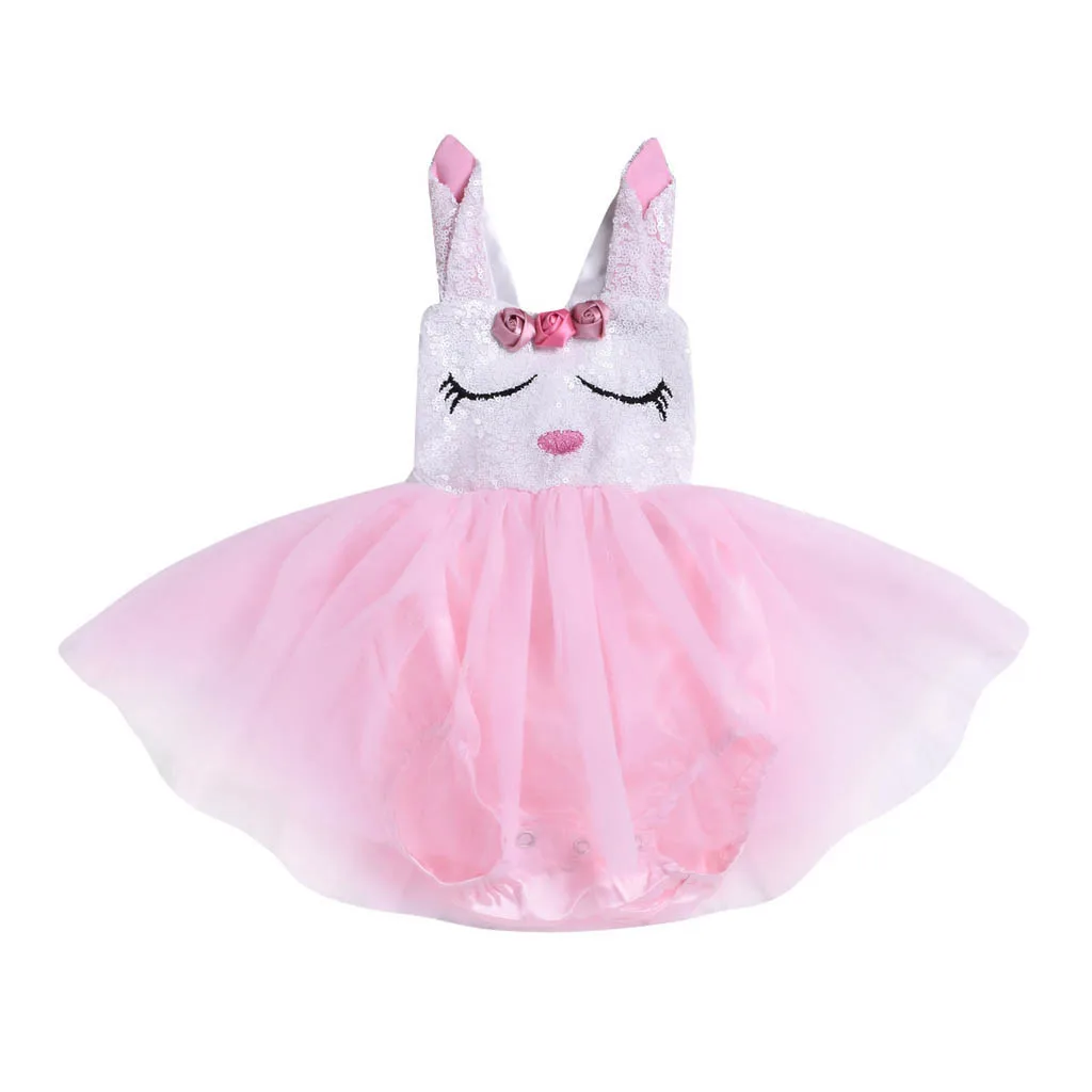 TELOTUNY Easter Bunny Sequin Mesh Puffy Princess Dress Newborn Infant Baby Girls Cartoon Tutu Party L0110 | Детская одежда и обувь