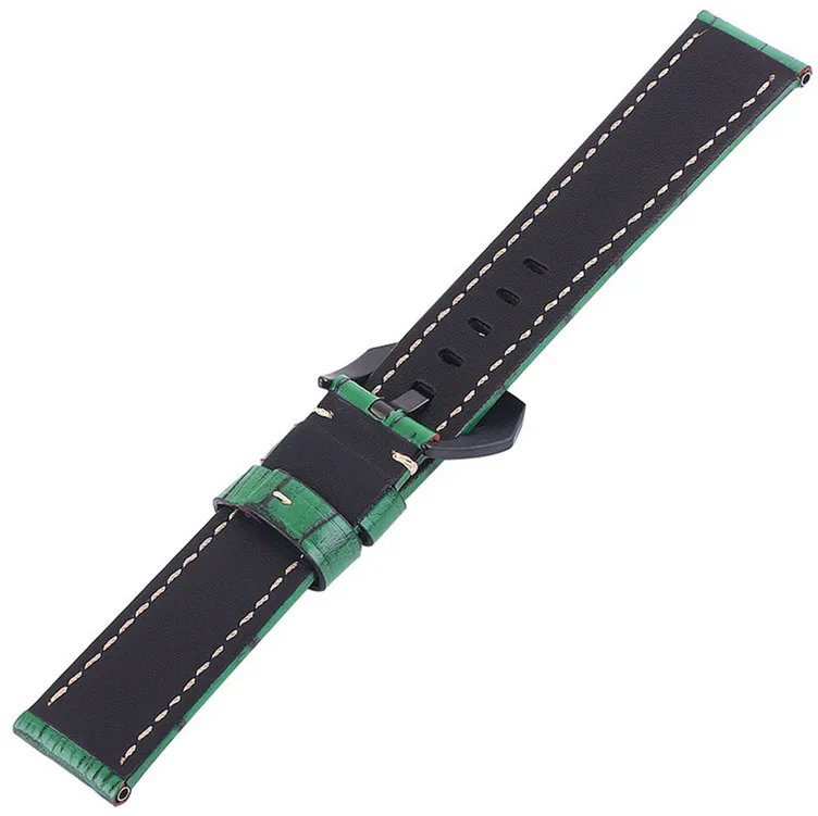 New 1PCS Genuine Cow Leather Very Strong Watch Band Watch Strap Green Color 20mm 22mm 24mm 26mm Size Available