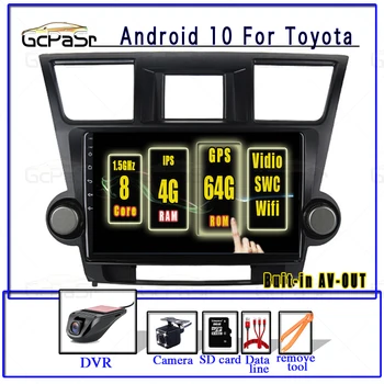 

Android 10 4G Car Radio Multimedia Video Player For Toyota Highlander 2 XU40 2007 2008 2009 2010 2012 2013 GPS Navigation no cd