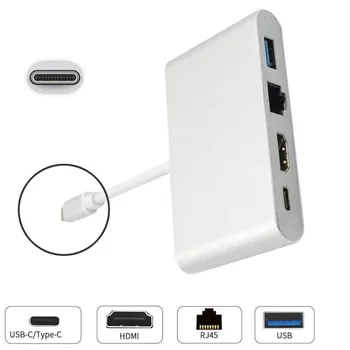 

Ethernet Adapter hub USB 3.1 Type C 4 in 1 Transfer Connector Converter