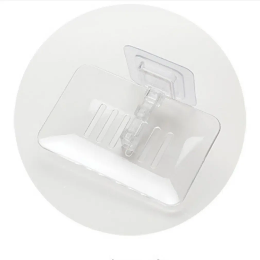 Creative Free Punch Paste Crystal Soap Box Bathroom Suction Wall Soaps Rack Drain Soap Box Bathroom Soap Box - Цвет: Crystal white