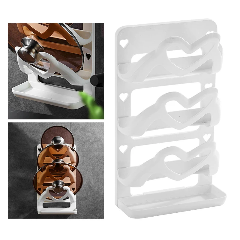 Двери шкафа настенные кастрюли крышки для хранения стойки держатель Белый ABS| |