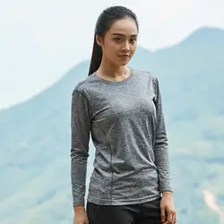 Женская бесшовная спортивная рубашка для фитнеса, спортивная одежда для женщин, Быстросохнущий топ для бега, топы Спортивные с длинными
