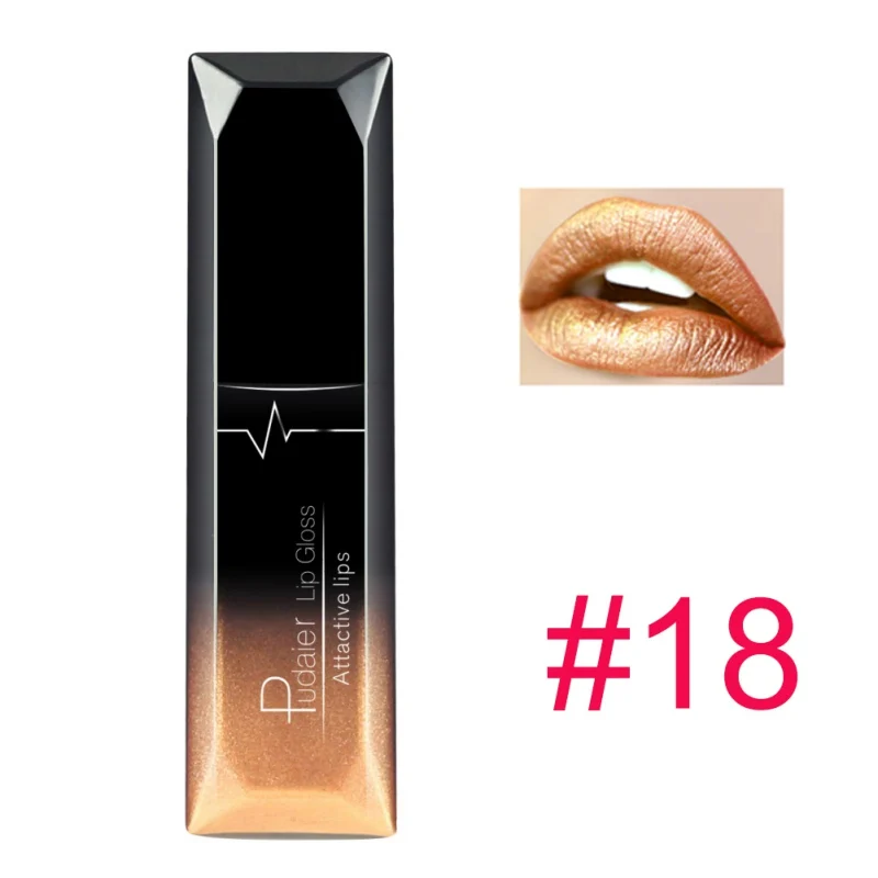 21 Colors Metallic Liquid Lipsticks Waterproof Lip Kit Matte Gold 24 Hours Waterproof And Durable Nude Velvet Lipstick