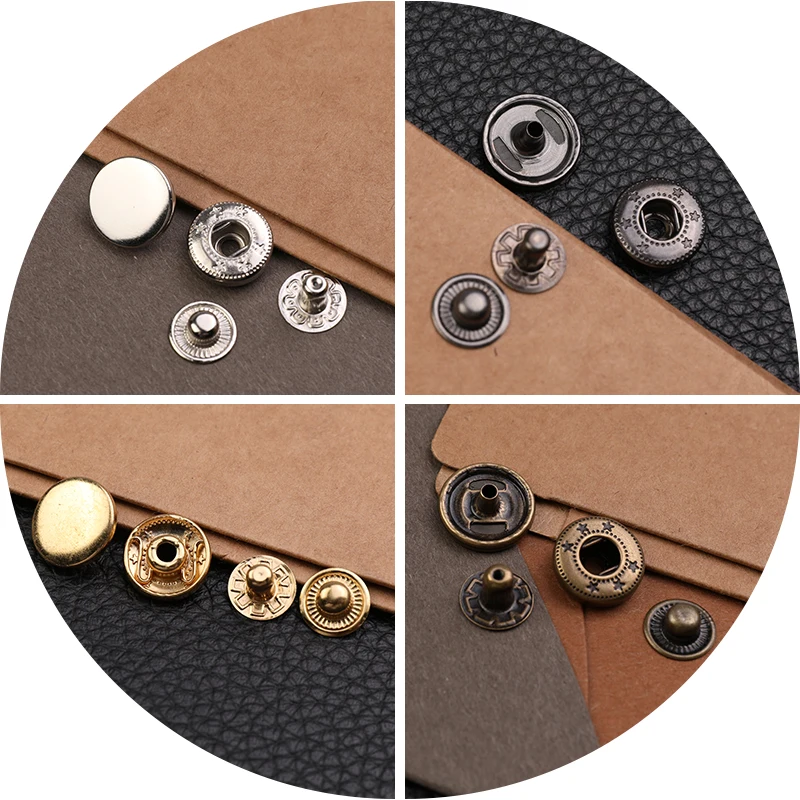 KAOBUY Leather Snap Fasteners Kit,10mm 12mm 15mm Metal Button Snaps Press  Studs,4 Installation Tools