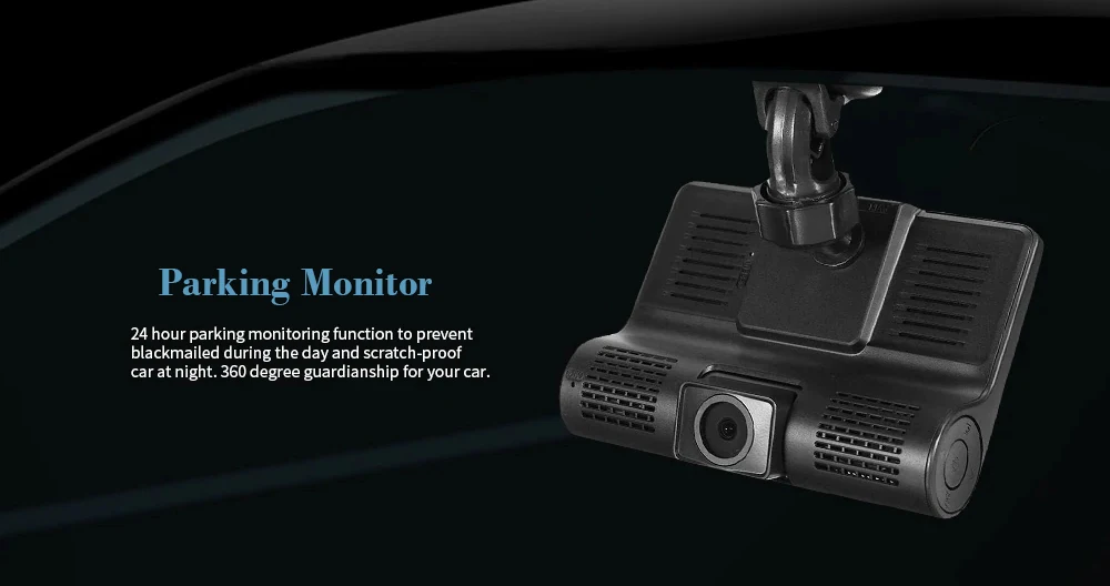 Zeepin 3 Камера авто DVR двойной объектив с заднего вида 4 дюйма 1080P 170 градусов водонепроницаемый g-сенсор циклическая видео парковка монитор Dash Cam