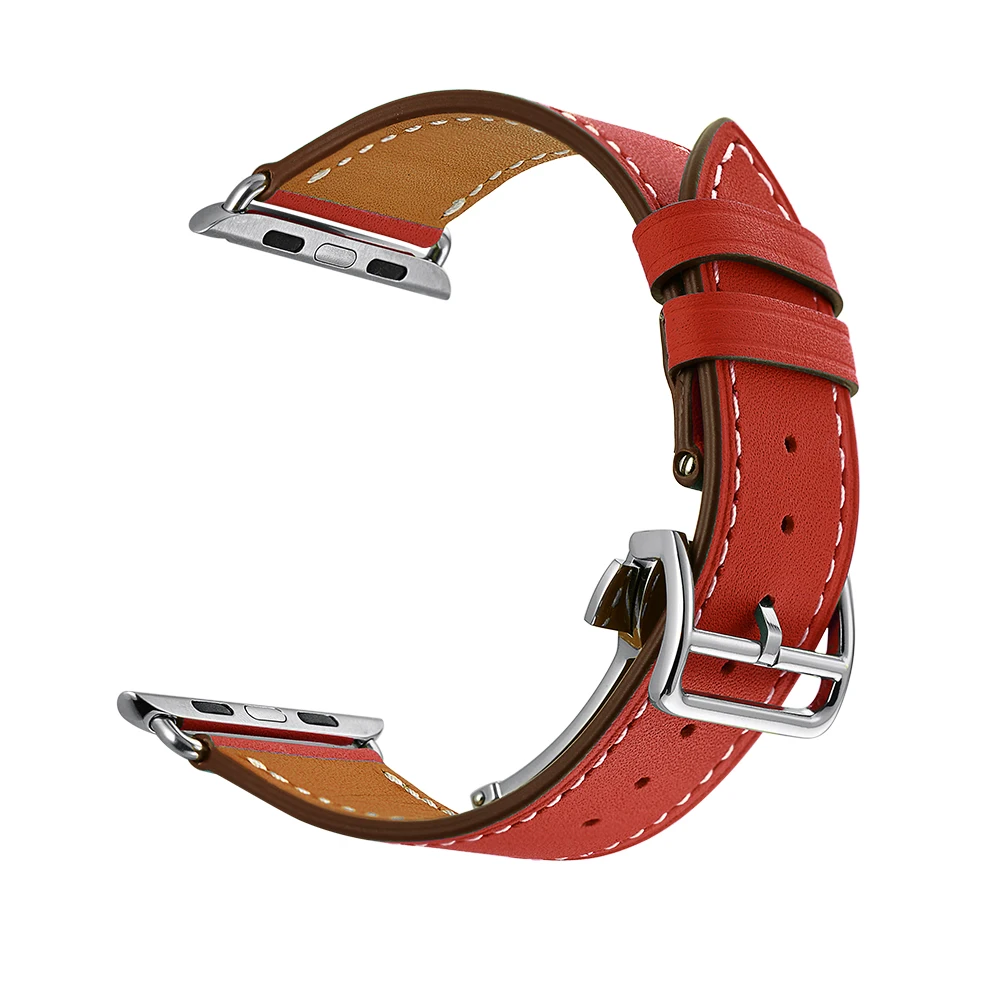 Ремешок для часов из натуральной кожи для apple watch 44 мм 42 мм и 38 мм 40 мм ремешок из коровьей кожи Аксессуары для ремешка