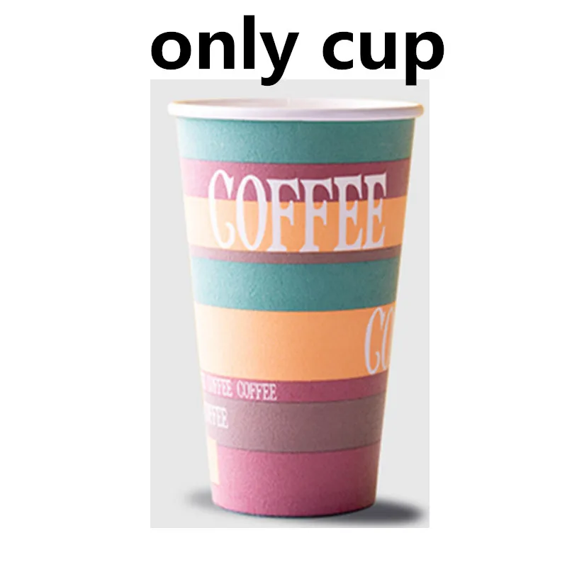 cup and lid 50 шт Высокое качество уплотненная пена одноразовые кофейные чашки 16 унций 500 мл Свадьба Вечеринка любовь горячий напиток изоляция бумажный стаканчик с крышкой - Цвет: cup and lid