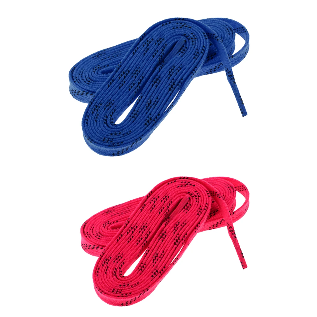 2 Pairs Ice Hockey Shoe Lace -  Flat, Wide Shoelaces for Figure Skates, Roller Skates, Boots and Regular Shoes