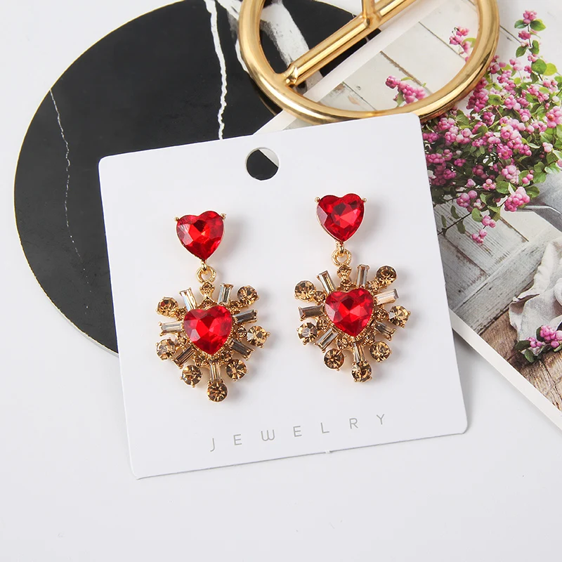 2019 New Hot Sale 20 Style Red Fashion Korean Elegant Geometric Dangle Earrings for Women Cute Pendant Mujer Jewelry