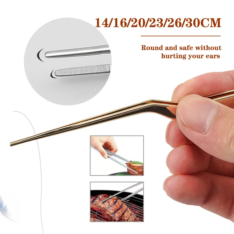 14-30cm Kitchen Tweezer Chief Tongs Clips Stainless Steel Multi Tools For Meat BBQ Picnic Barbecue Cooking Kitchen Accessories