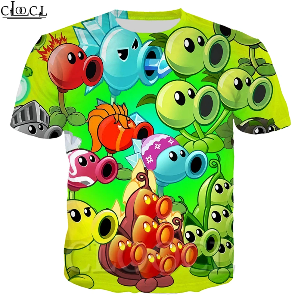T Shirt 13 Игры Растения против Зомби Футболка женская мужская 3D принт Peashooter Повседневная короткий рукав модная пара уличная топы - Цвет: T Shirt 13