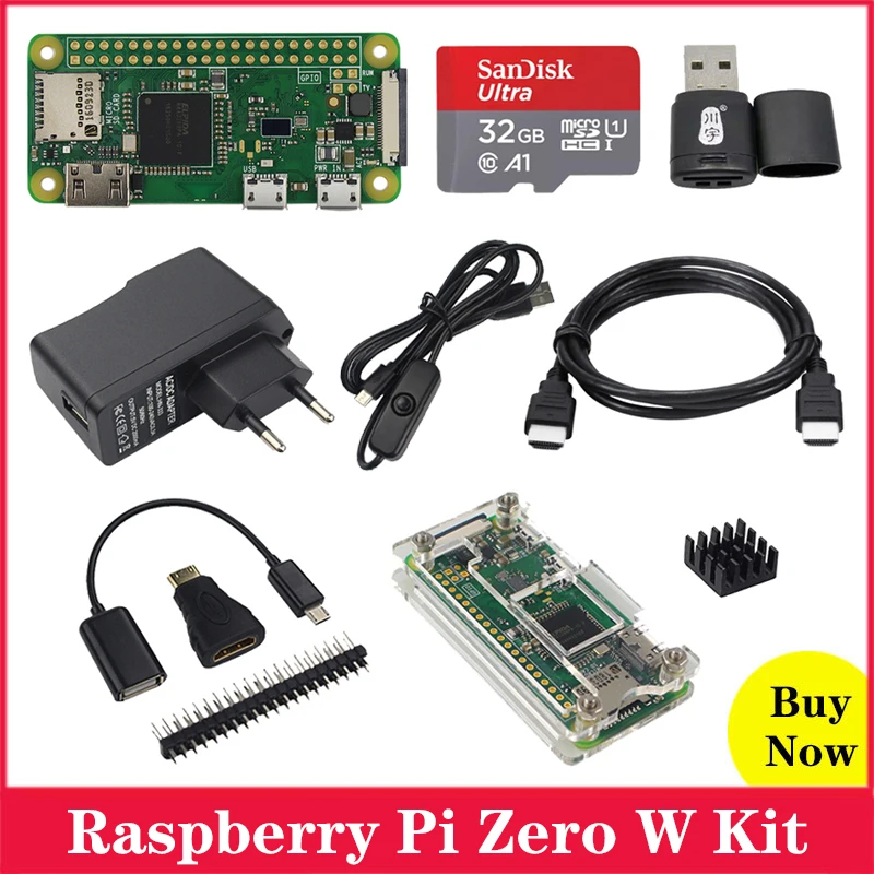 Raspberry Pi Zero W (беспроводной) Процессор 1G Hz 512M RAM встроенный Wi Fi Bluetooth 1080P видео выход