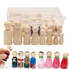 50Pcs/Set Unpainted Wooden Peg Dolls Toys For Children DIY Color Painting Girl Boy Doll Bodies Room Decorations Arts And Crafts 1