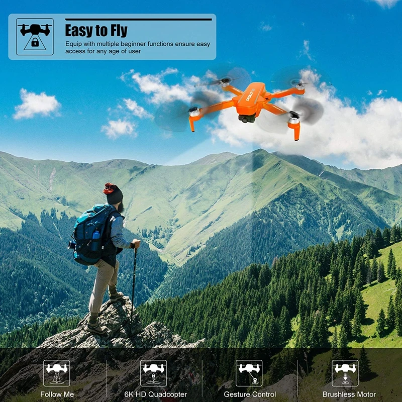 JJRC X17 Dron 5G WiFi FPV 6K HD Camera 2-Axis Gimbal GPS Optical Flow Positioning Brushless Motor Foldable RC Quadcopter RTF Toy