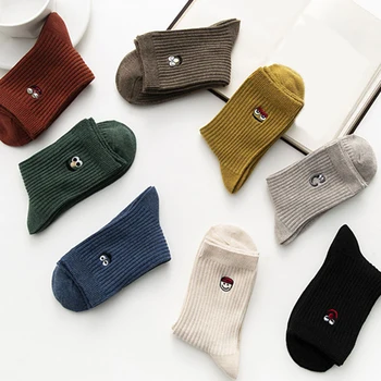 

Warm Harajuku Cute Embroidery Animal Funny Socks Women Kawaii Japanese Skarpetki Socks Novelty Cotton Calcetines Mujer Sokken