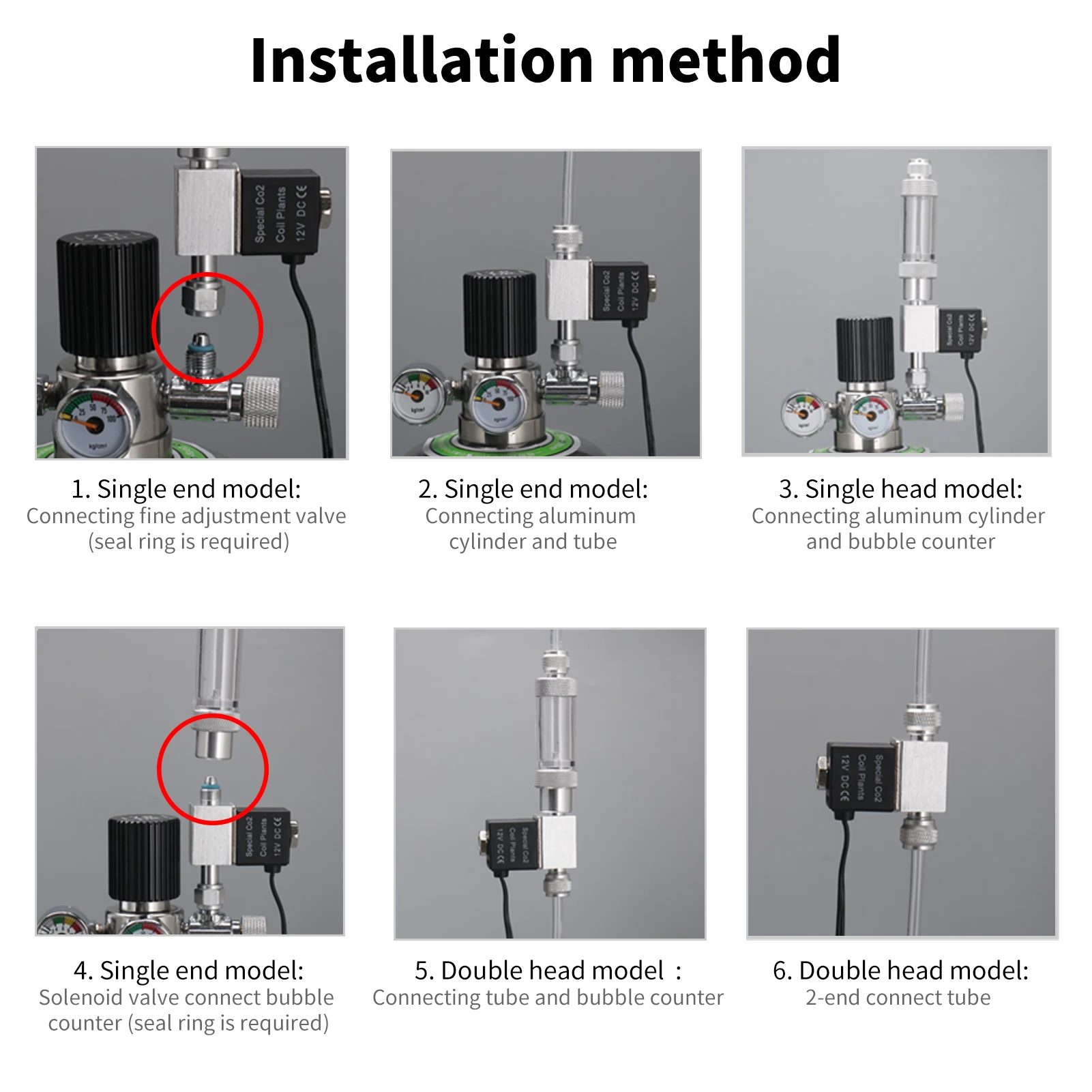 Noiseless Aquarium Co2 Solenoid Valve Regulator Dc 110V-220V Low Temperature Co2 Aquarium Fish Tank Electric Magnetic Valve Co2 Regulator Aquarium Co2 Accessories Aquarium Co2 Solenoid Valve