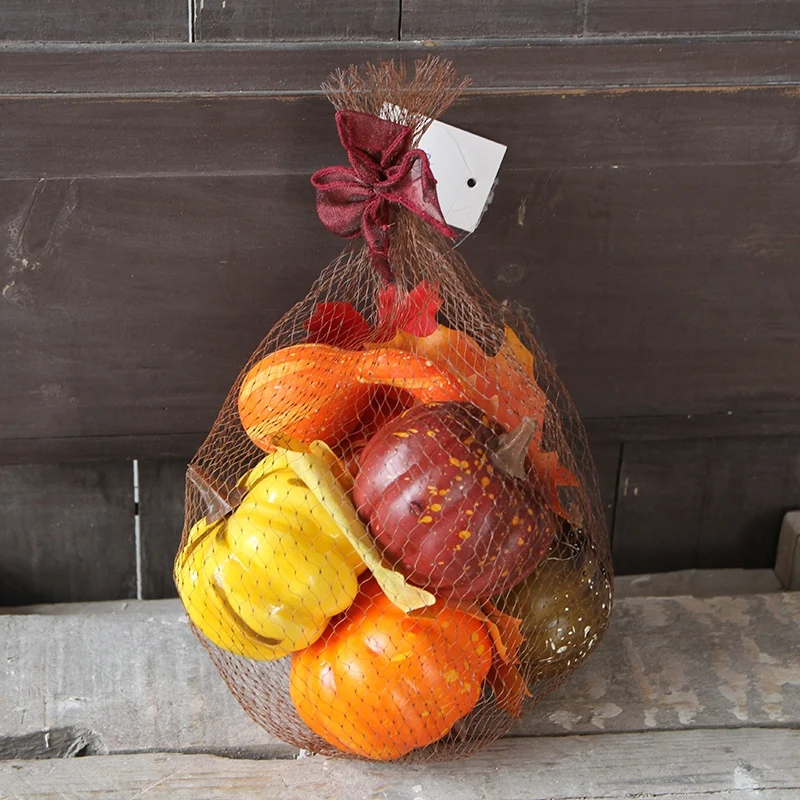 Artificial Pumpkin Gourd Pine Cone Acorn Maple Leaf For Halloween Autumn Harvest Thanksgiving Halloween Photo Props Home Decor - Цвет: L