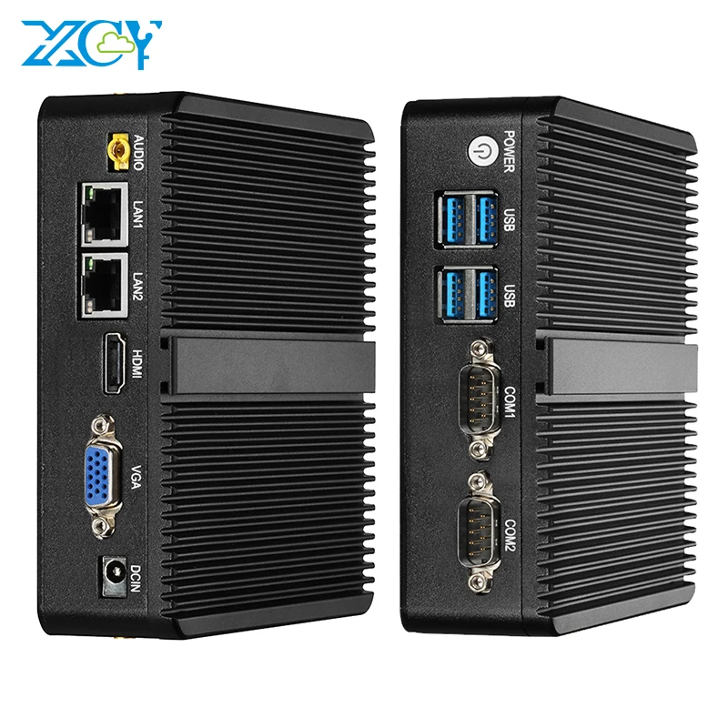Безвентиляторный мини-ПК Intel Celeron J1900 Windows 10 Dual LAN порт Gigabit Etherent 2x RS232 HDMI VGA wifi4xusb Linux промышленный компьютер