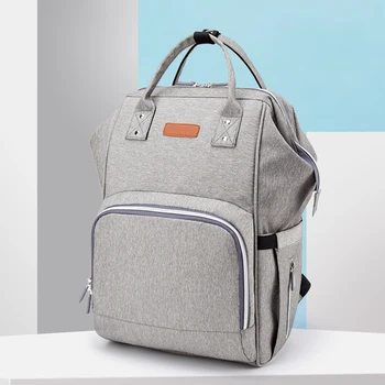 

Baby Care Portable Fashion Nursing Backpack Zipper Diaper Bag Waterproof Nappy Multi Pocket Solid Mummy Large Capacity