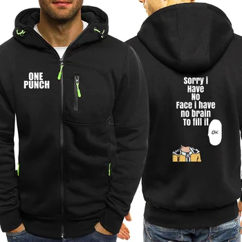 

One Punch Man Zipper Hoodies 2019 Autumn Fleece Male Sportswear Casual Street Tracksuit Men's Brand Outwear Anime Print Costume