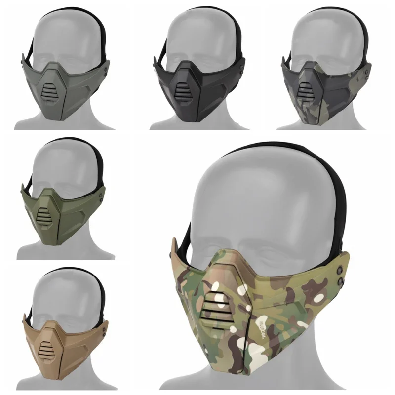 Тактическая Маска для охоты, страйкбола, маски для лица Wargames Camo, половина лица, защитная дышащая нижняя маска, маска для защиты пейнтбола