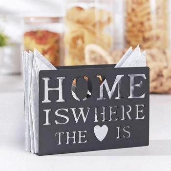

Napkin holder "Home is here", 15 × 4 × 10 cm, black