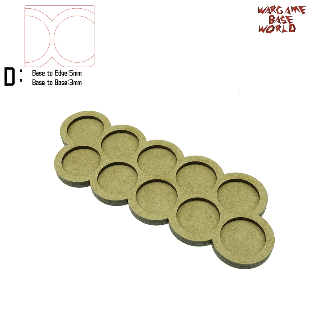 edge5basetobase3 Wargame Base World-лоток для движения-10 цоколей 25 мм круглый-двойная линия-MDF форма переключателя - Цвет: edge5basetobase3