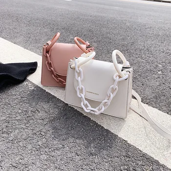 

2020 Small Thick Chain Women Leather Handbags Summer Sweet Simple Shoulder Bags Ladies Hand Bags crossbody women luxury designer