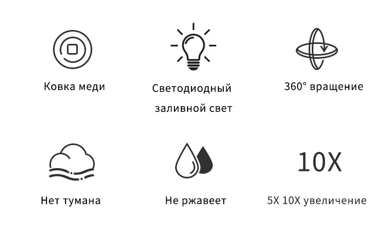 360 градусов 10X складное зеркало вращающееся зеркало для макияжа My гибкое зеркало увеличительное зеркало для макияжа со светодиодный