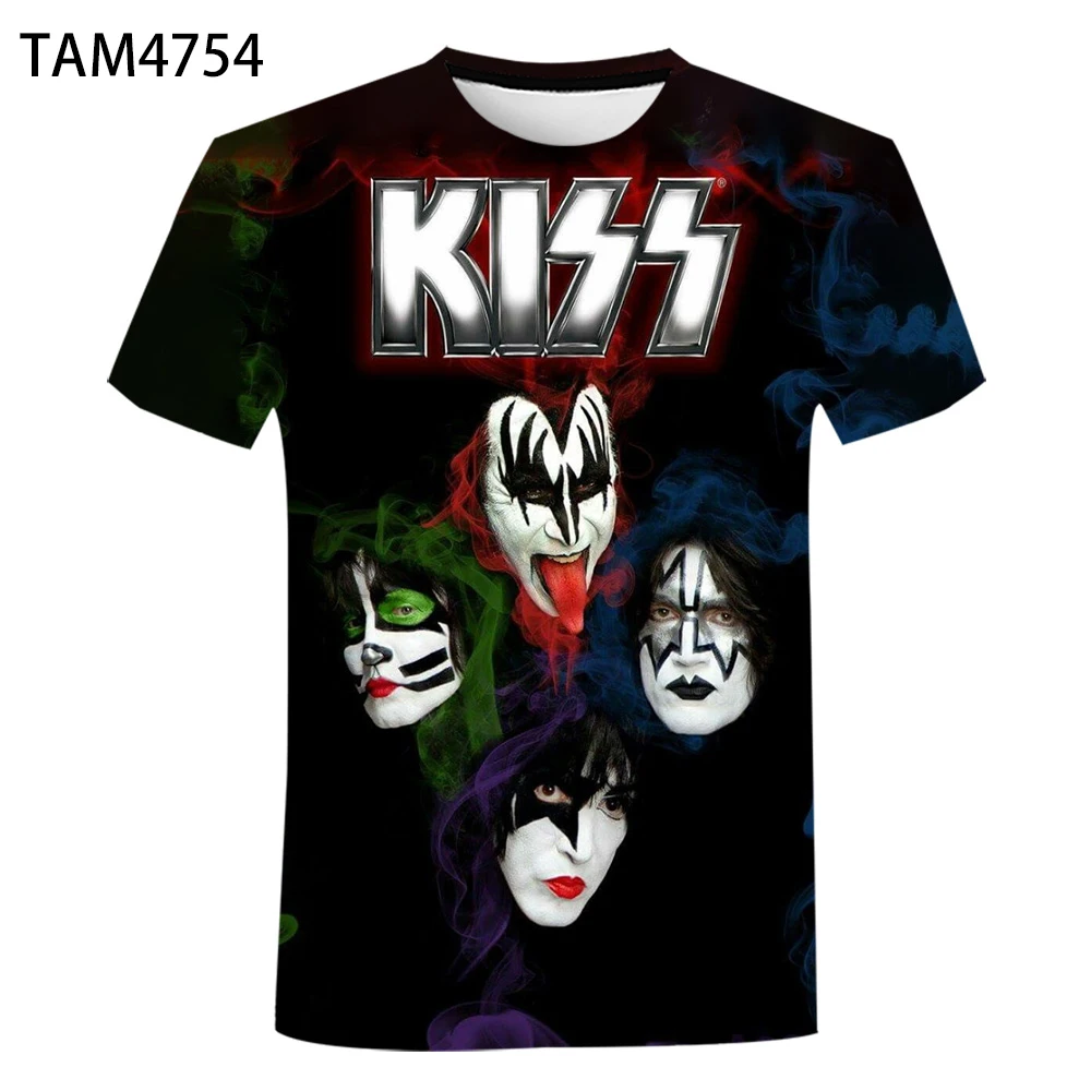 Новая футболка с короткими рукавами рок-группы &quotKiss&quot 3D принтами одежда для