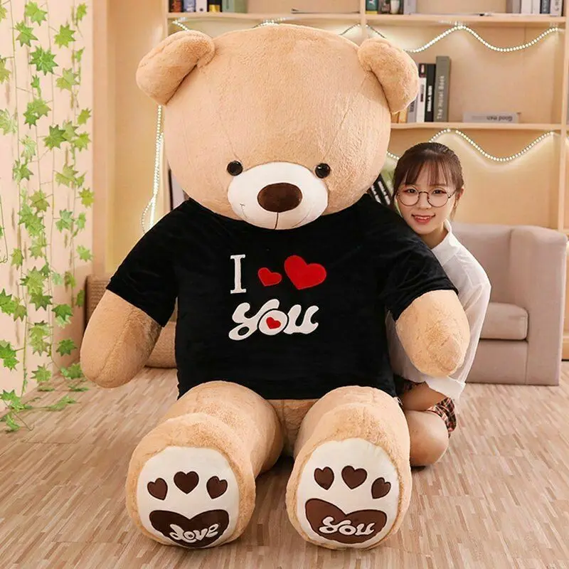 Light Brown-Black Teddy Bear Plush Toy Animal Stuffed Dressed In Clothes Birthday Christmas Gift PlushNano Doll Cotton Cute Plush Stuffed Animals - Цвет: Light Brown-Black