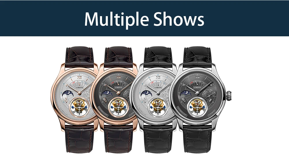 LOBINNI швейцарский бренд Tourbillon Механические Мужские наручные часы кожаный ремешок Скелет Мужские часы водонепроницаемые 50 м мужские часы