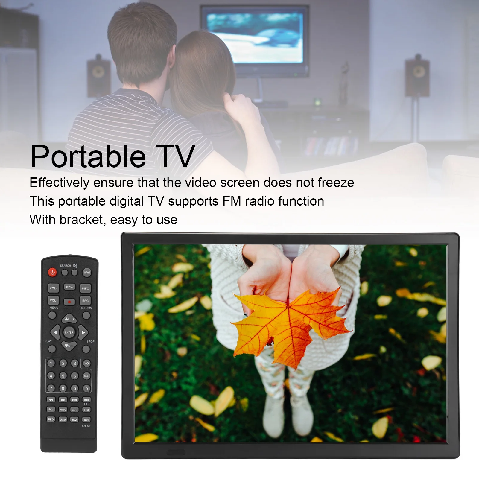 16inch Portable Digital TV HD 1080P Digital Television for Kids Car Travel EU Plug 100-240V tv portatil Tv sets Portable TV portable tv