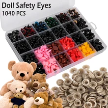 Lot de 1040 pièces yeux et nez de poupées en plastique, jouets pour Teddy Bear, boutons pour enfants, accessoires artisanaux DIY