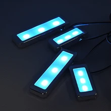 LEEPEE, подлокотник, внутренняя чаша, декоративные огни, 4 шт., крутая дверная ручка, освещение, 3 светодиода, автомобильный стиль, авто, интерьерная лампа, универсальная