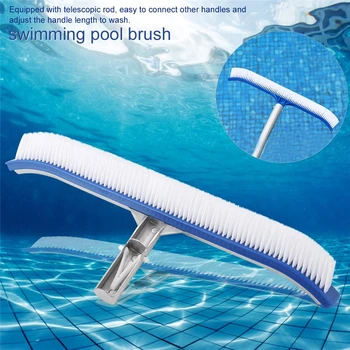 

18in Swimming Pool Wall Brush Cleaning Tools Aluminum Handle for Pond Spa Hot Spring Pools Cleaner Swimming Pool Cleaner