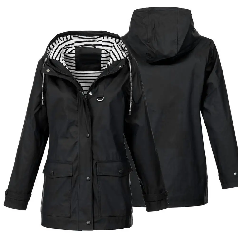 

Fashion Waterproof Hiking Jacket Windproof Rain Coat Sports Camping Trekking Hooded Climbing Hunting Windbreaker Coats For Women