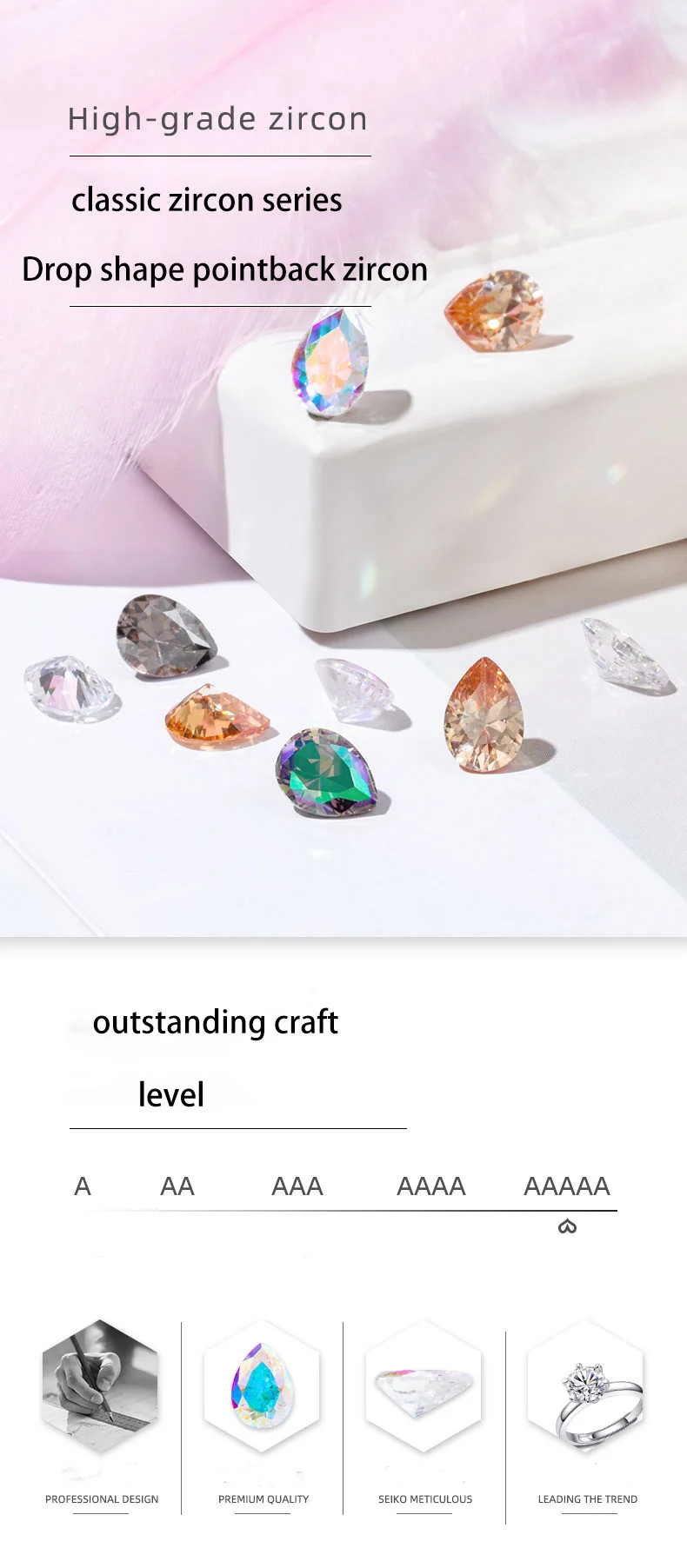 20 Pcs Multi Size AAAAA Zircon Natural Gemstone High Quality Jewelry Zirconia for Earring Necklace Making Accessories for Women