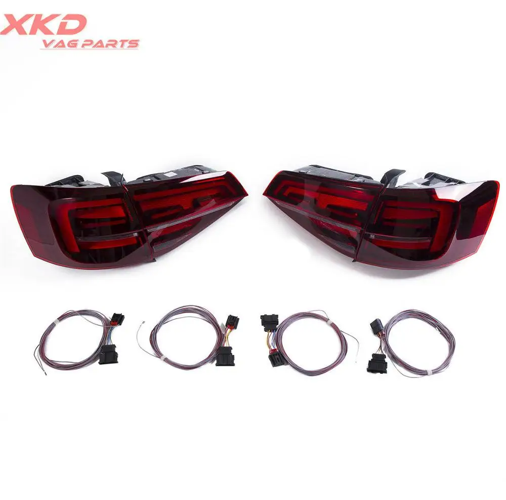 

4pcs LED Taillights Tail Light +Cable Dark Red Fit For Jetta MK6 MKVI GLI 2015-2018 5C6945207E 5C6 945 208 E