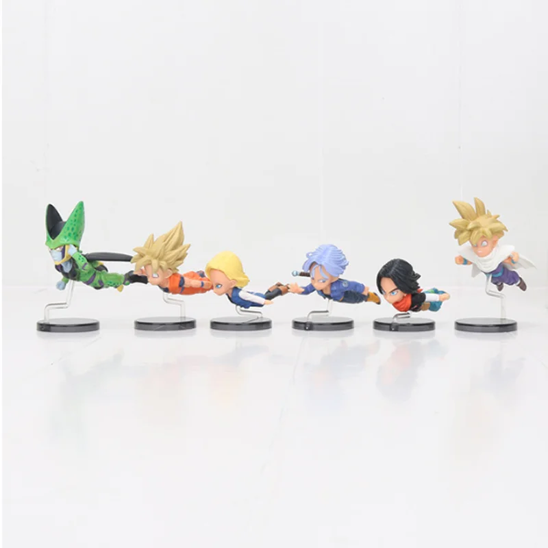 

Six Lol Saiya Doll Suits Gohan Goku Vegeta Broly Majin Boo Model Dragon Pearl Z Christmas Collection Statue Toys