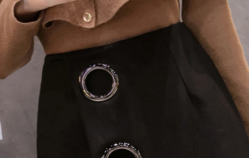 Элегантные женские юбки-карандаш, модные женские юбки миди с завышенной талией и кольцом, женская черная юбка-карандаш до колен в стиле ампир, офисная юбка-карандаш